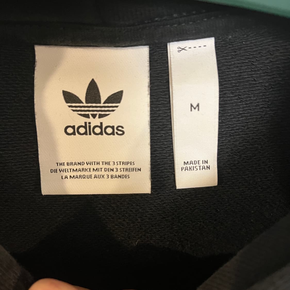 (M) 아디다스 오리지널 트레포일 빅로고 후드티셔츠 블랙 상품이미지2