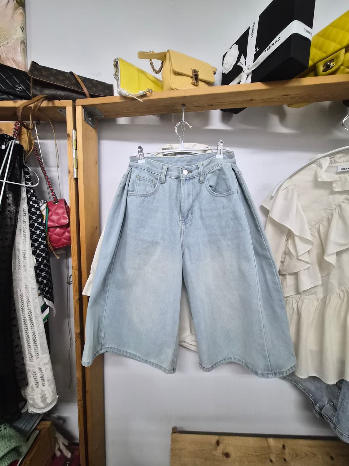 jmine 벌룬박시셔츠. 사이드 핀턱 입체 버뮤다 데님팬츠 상품이미지7