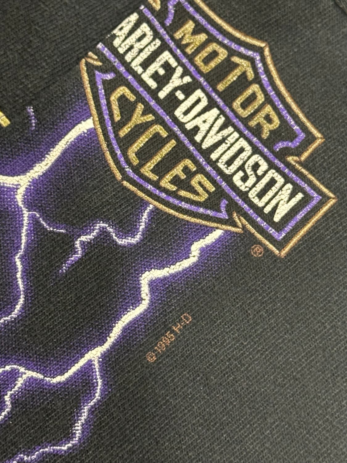 90s 빈티지 할리데이비슨 퍼플 라이트닝 롱슬리브 해 상품이미지4