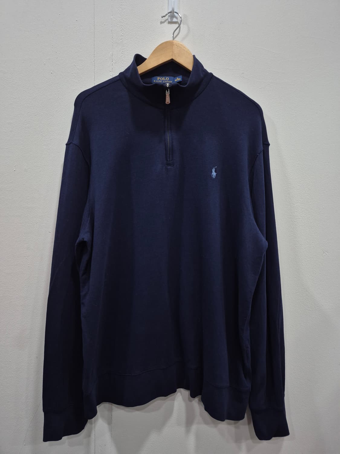 폴로랄프로렌 네이비 코튼 하프 집업 긴팔티 남성 105사이즈 상품이미지2