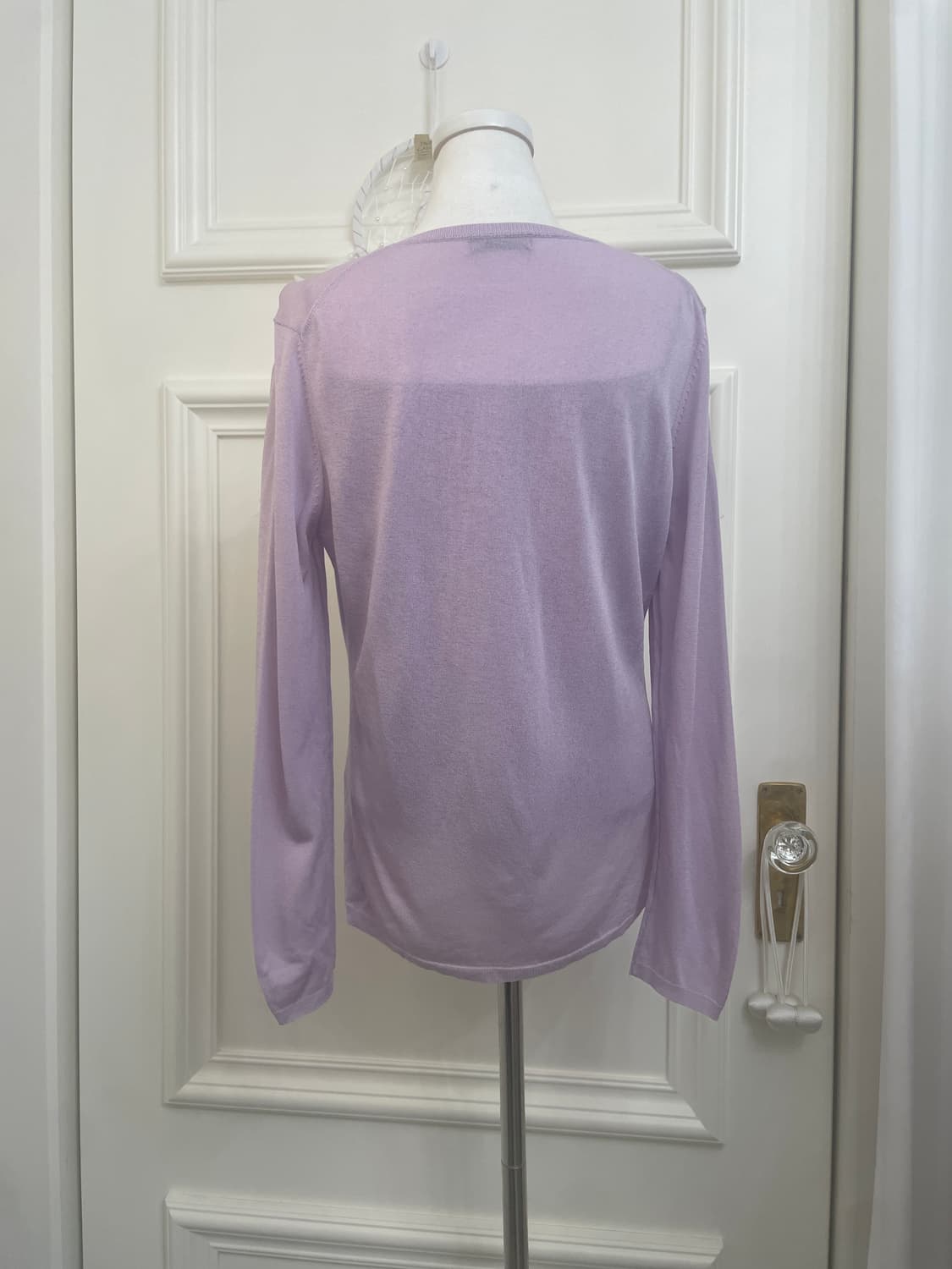 lavender basic cardigan&lace satin sleev 상품이미지3