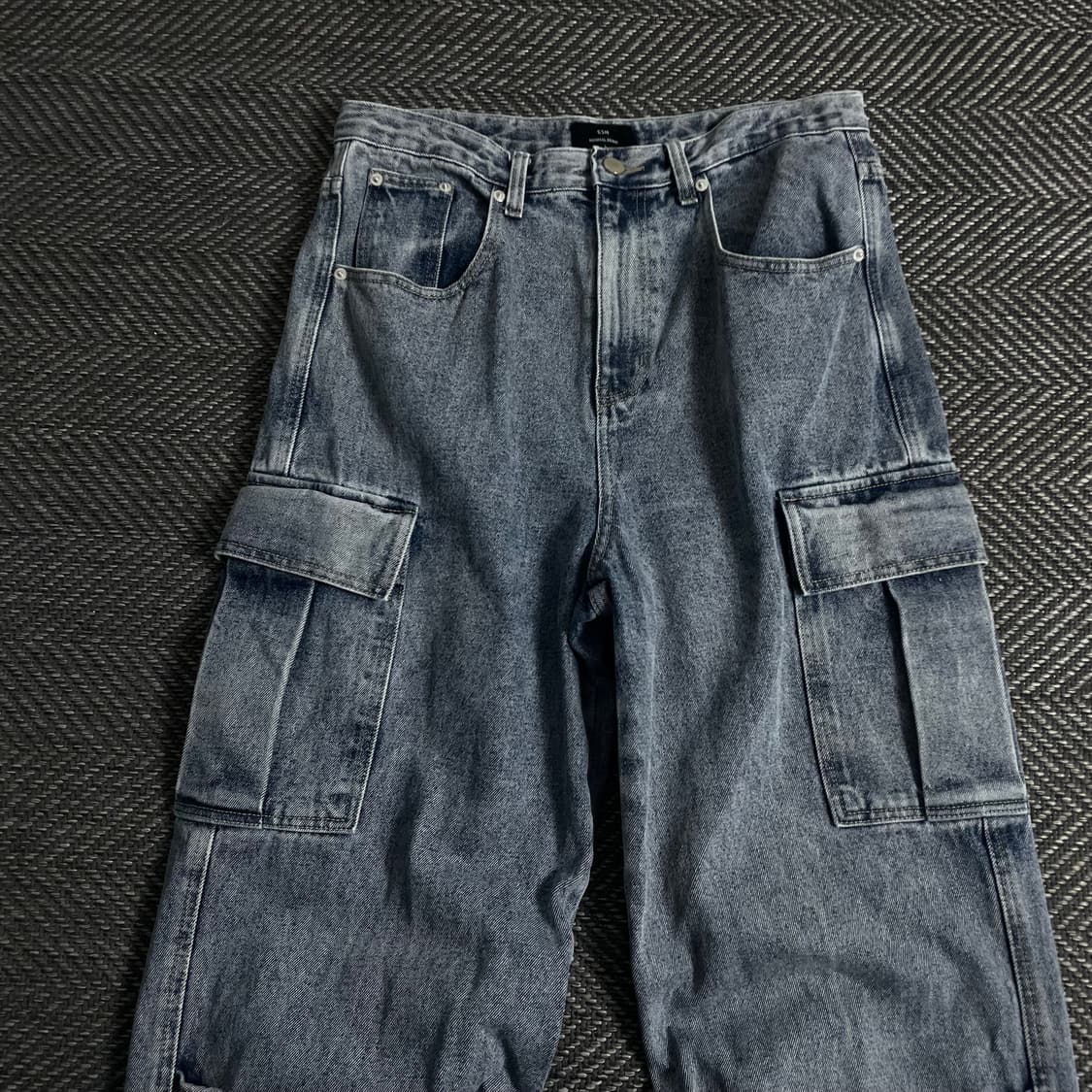 ESN 빈티지 워시드 유틸리티 데님 카고 팬츠y 3929 상품이미지4