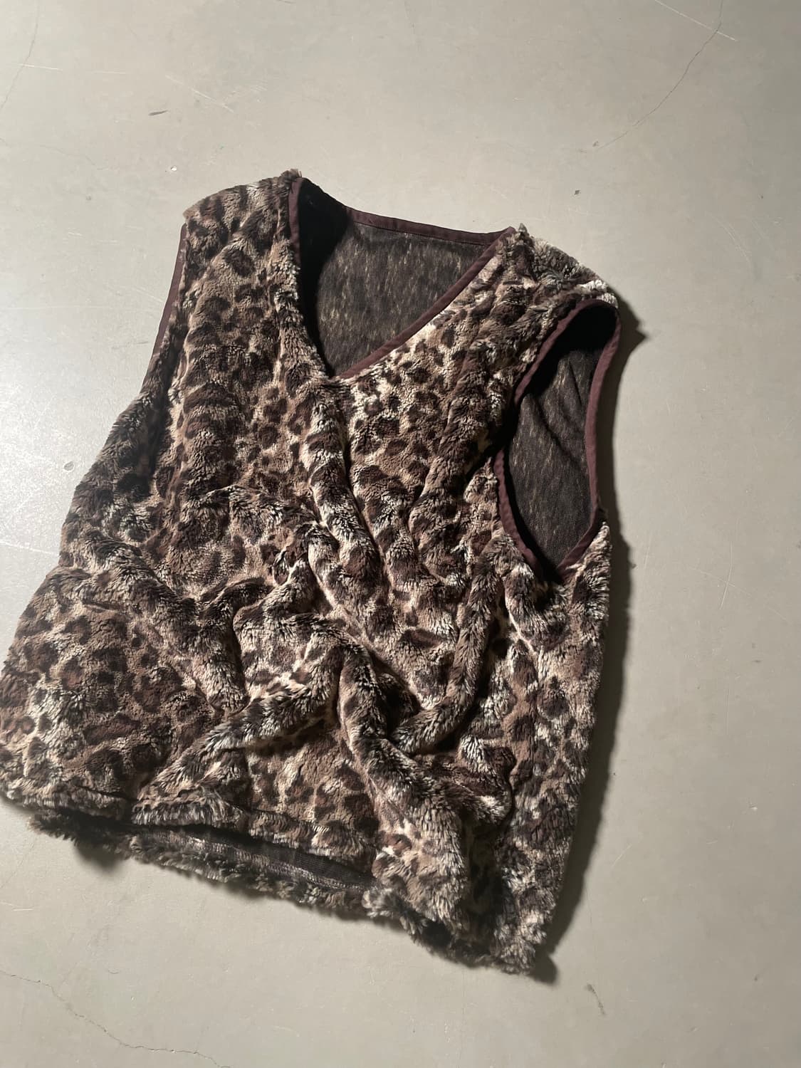H•d Faux Fur Leopard Vest 상품이미지2
