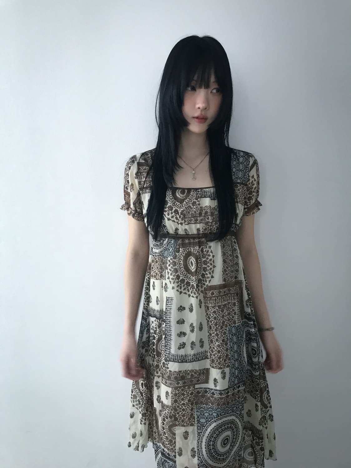 Bohemian Square Neck Dress 상품이미지8
