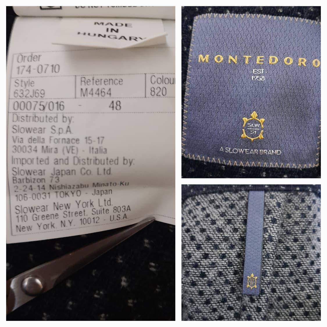 슬로웨어 MONTEDORO 몬테도로 울자켓 48/95~97 상품이미지9