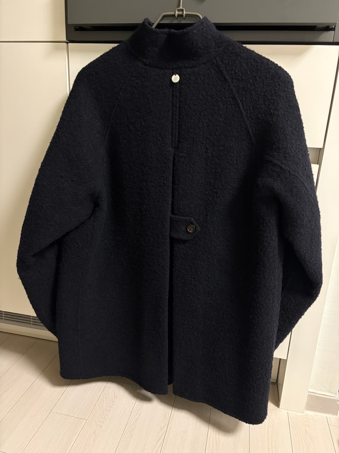 오버테이크 하이넥 알파카 부클 핸드메이드 코트 (네이비) 상품이미지10