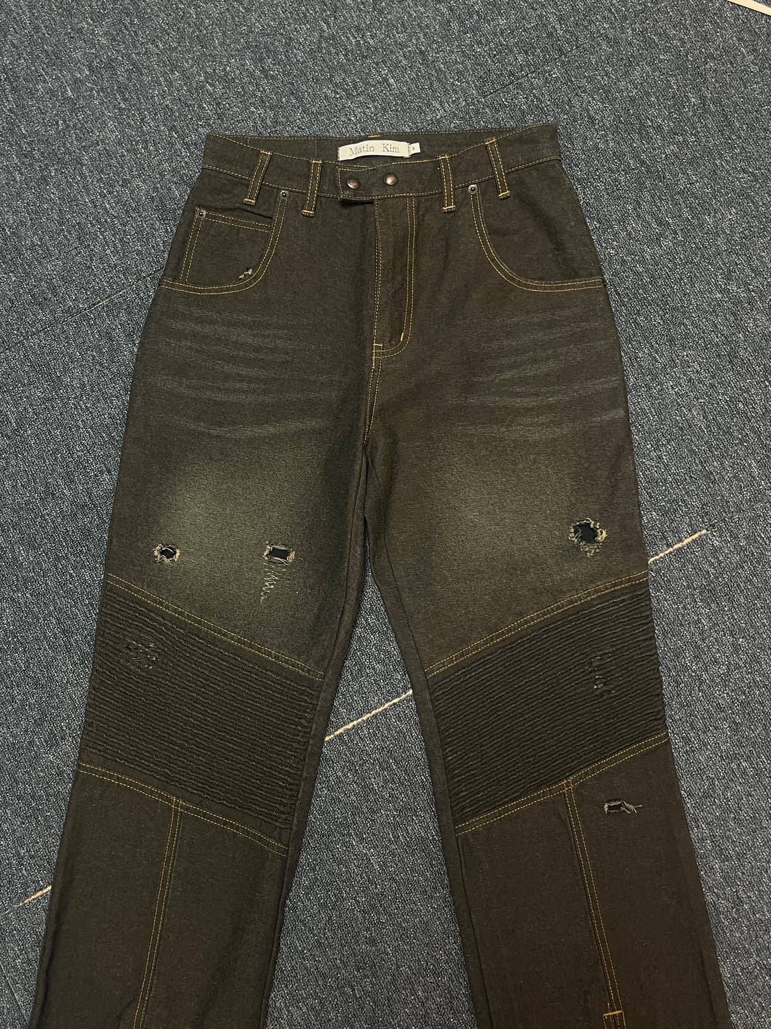 (새상품) 마뗑킴 빈티지 바이커 데님 팬츠 다크그레이 M 상품이미지2
