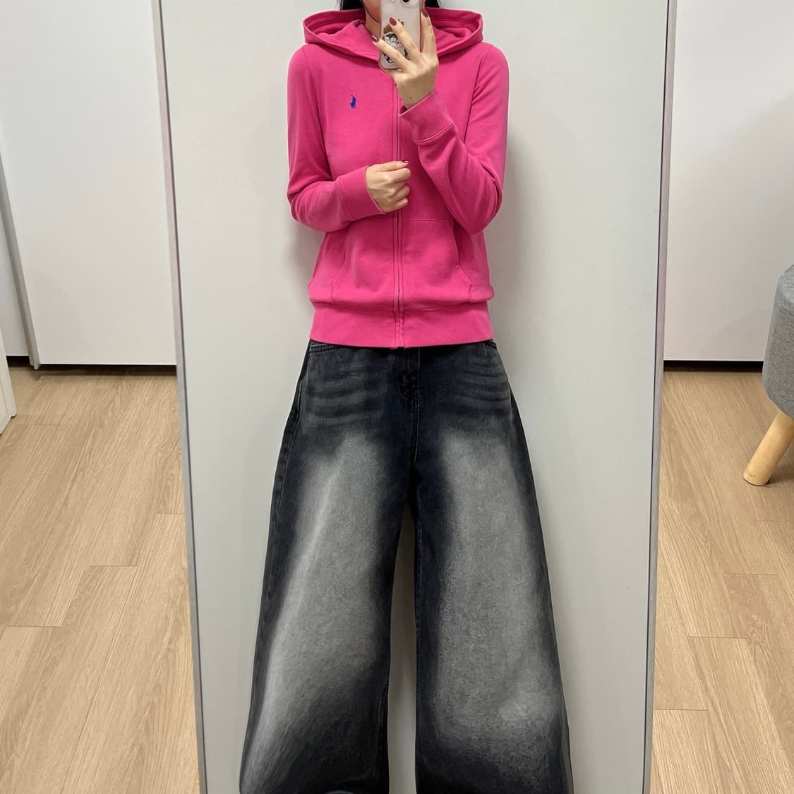 폴로 랄프로렌 블루 포니 핑크 후드집업 상품이미지1