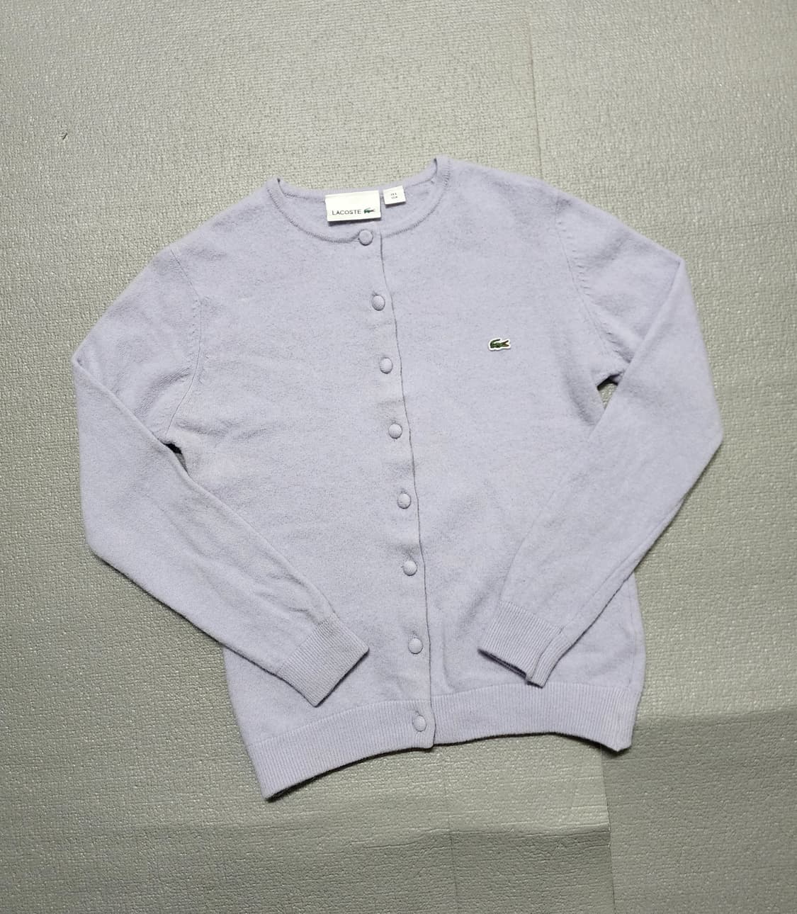 라코스테 라운드넥 울 가디건 연보라 상품이미지1