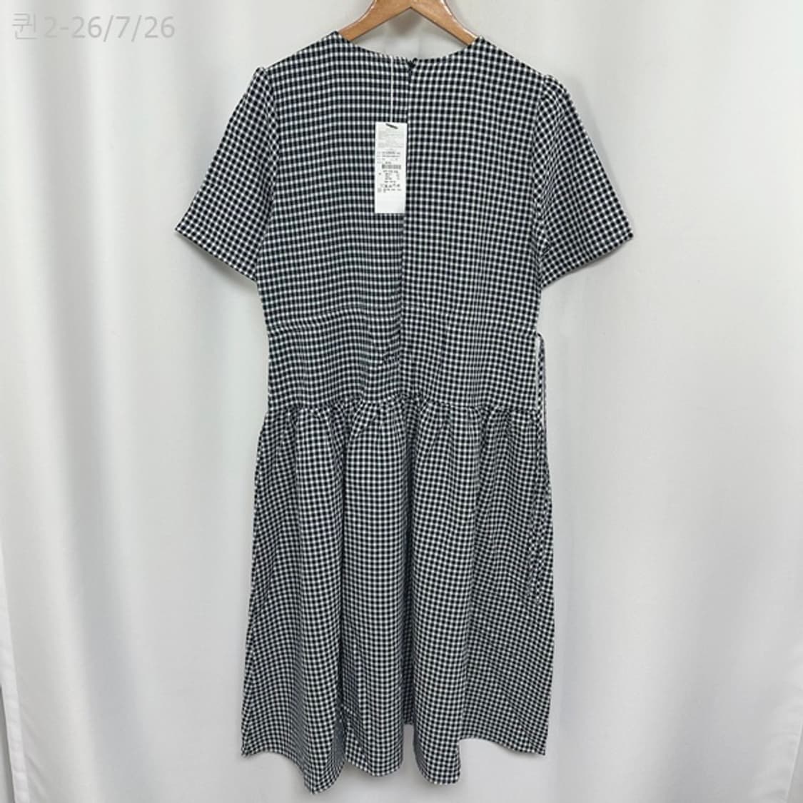 보세 여자 체크 반팔원피스 빅사이즈 임부복 FREE (미착용) 상품이미지5