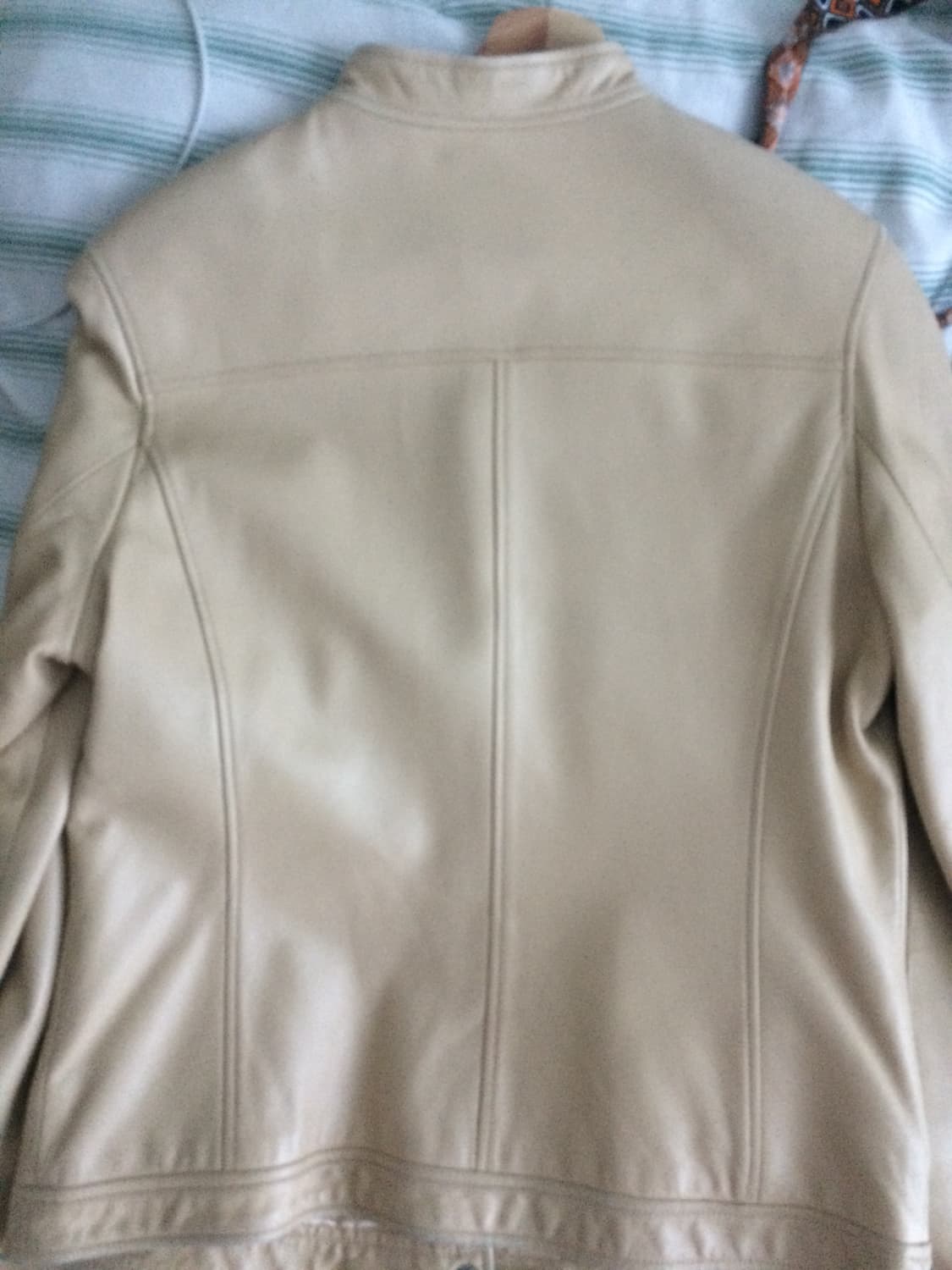 아아보리 레더 자켓 상품이미지4