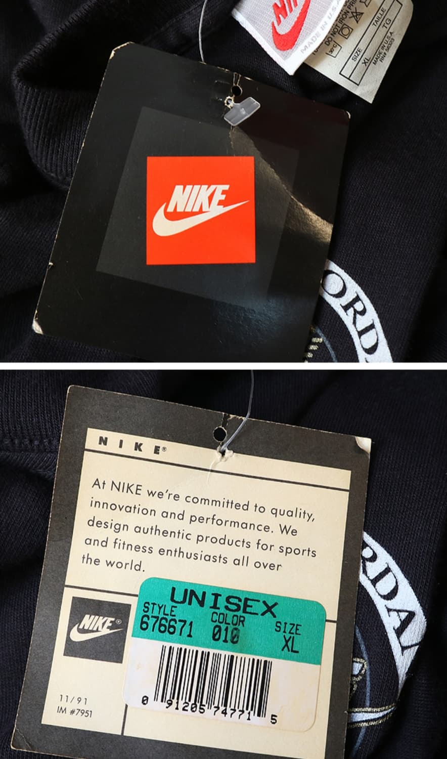 미국산 90S NIKE 나이키 마이클 조던 야구선수 프린팅 빈티지 티 상품이미지7