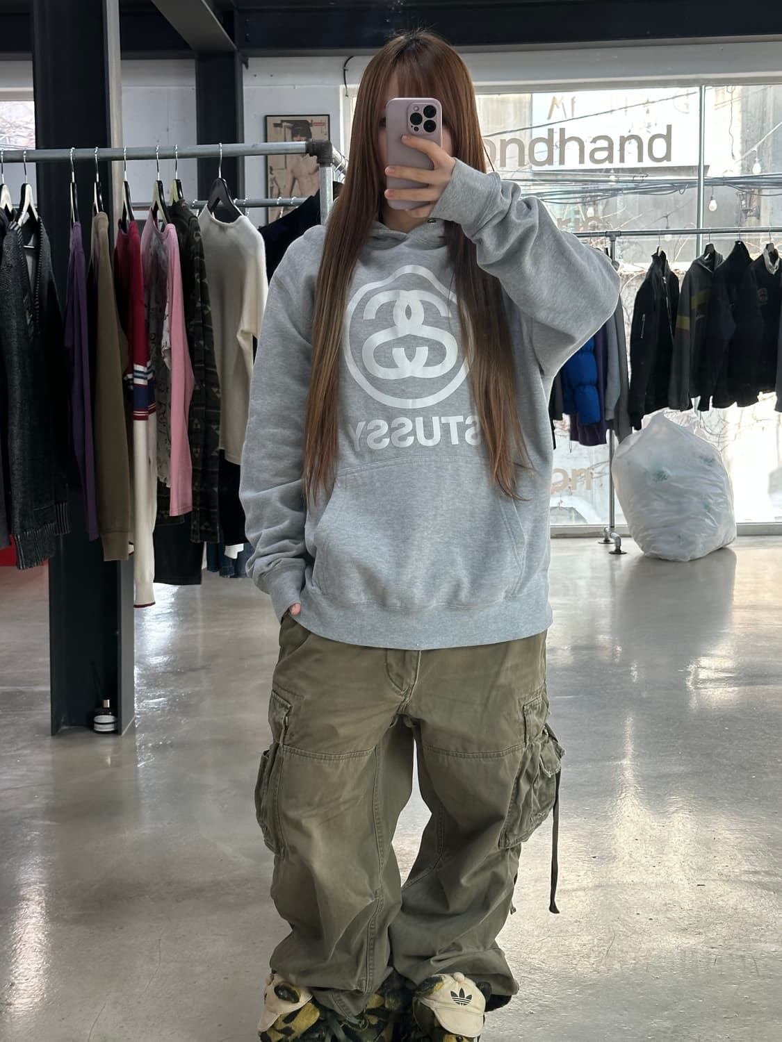 스투시 SS 링크 빅로고 후드티 상품이미지3