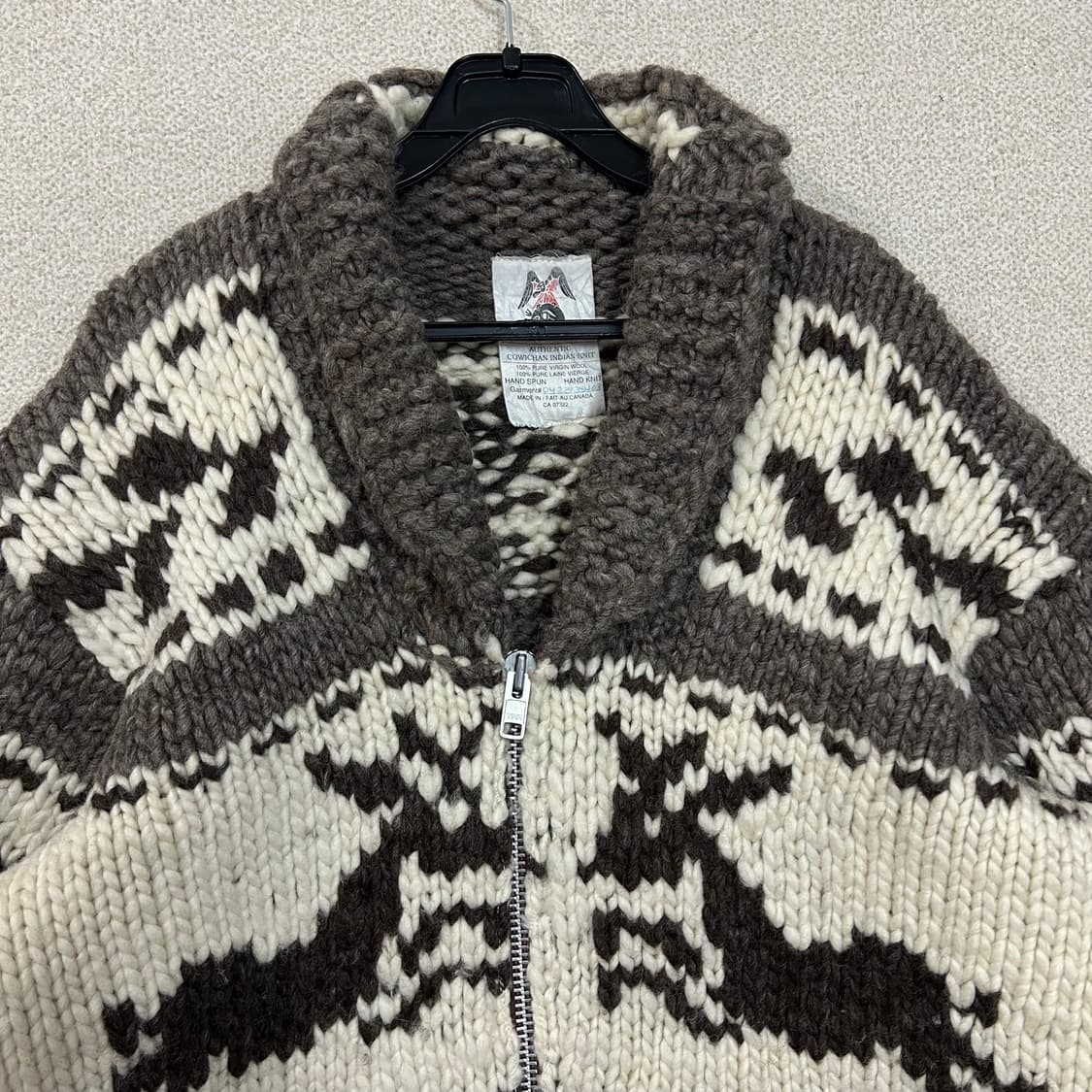 (XL) 캐나다 헤비울 핸드메이드 코위찬 니트 집업 상품이미지3