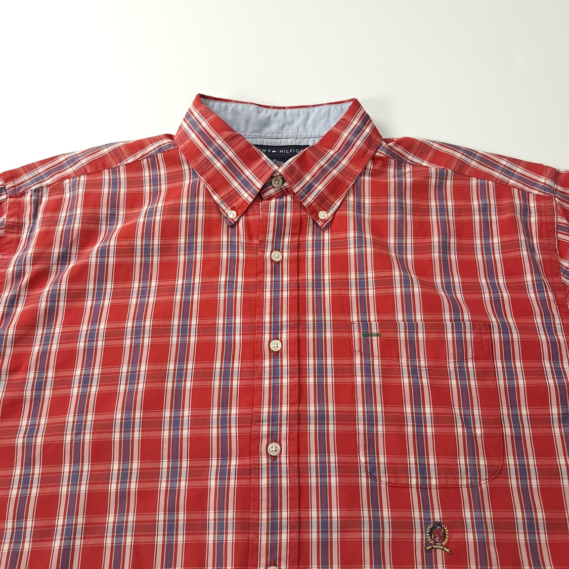 CK206 XL 타미힐피거 90s 올드프레피 체크 반팔 셔츠 남방 상품이미지2