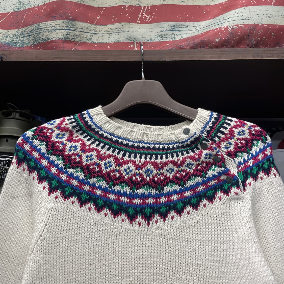 폴로 랄프로렌 울 노르딕 숄더 버튼 패턴 니트 스웨터 상품이미지3