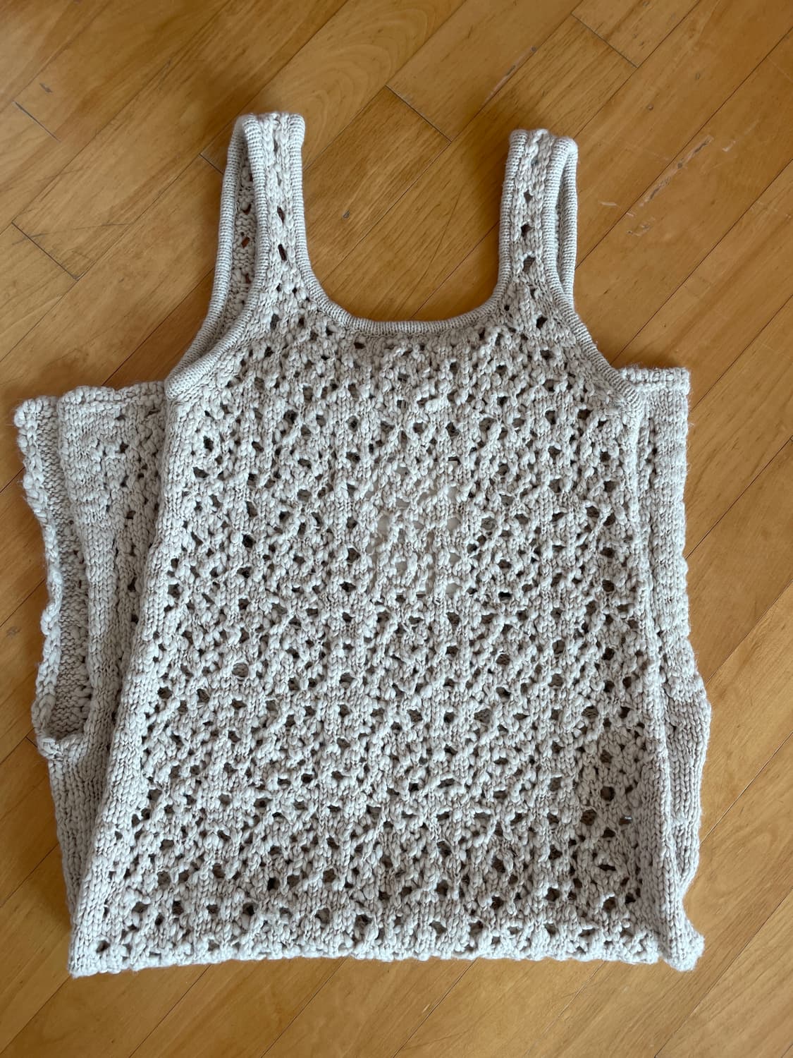 [아모멘토] 크로쉐 니트 드레스 원피스 (베이지) 상품이미지5