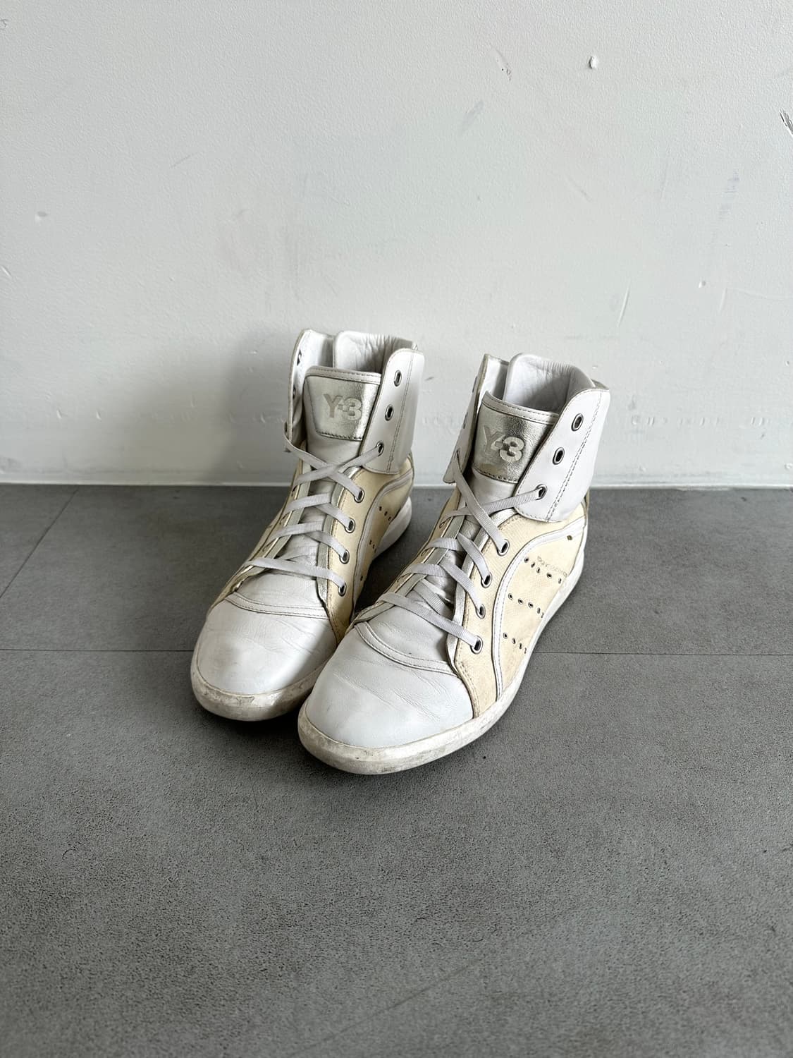 Y-3 요지 야마모토 크림 복싱 하이탑 스니커즈 상품이미지1