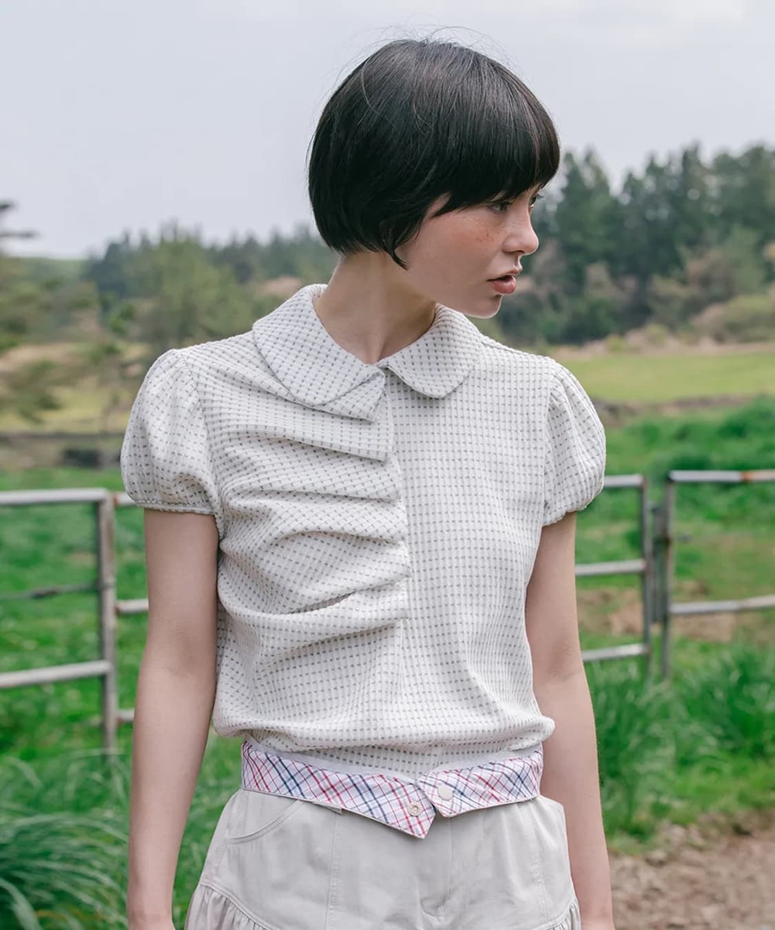 오헤시오 도트 셔링 반팔 OHESHIO DOT SHIRRING 상품이미지3