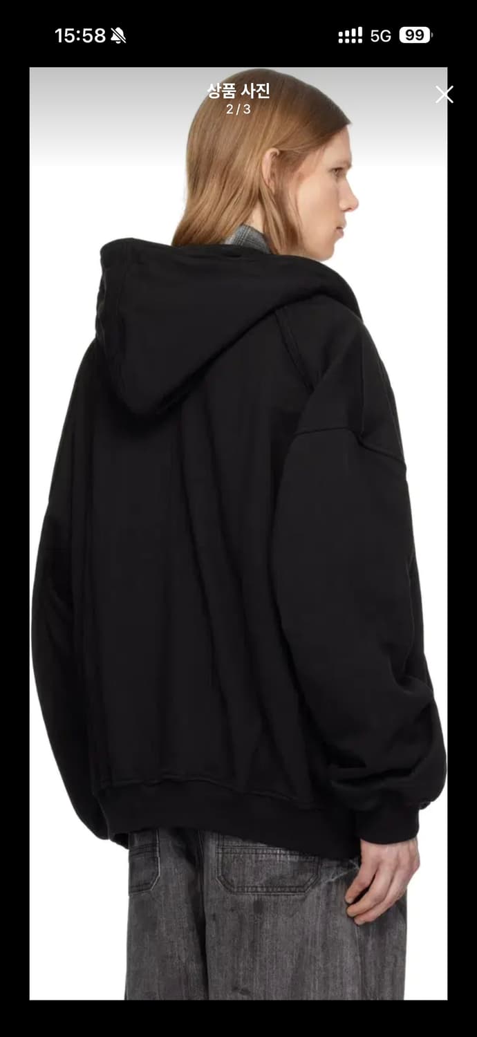 [L] 준지 25FW 더블레이어드 후드집업 상품이미지2