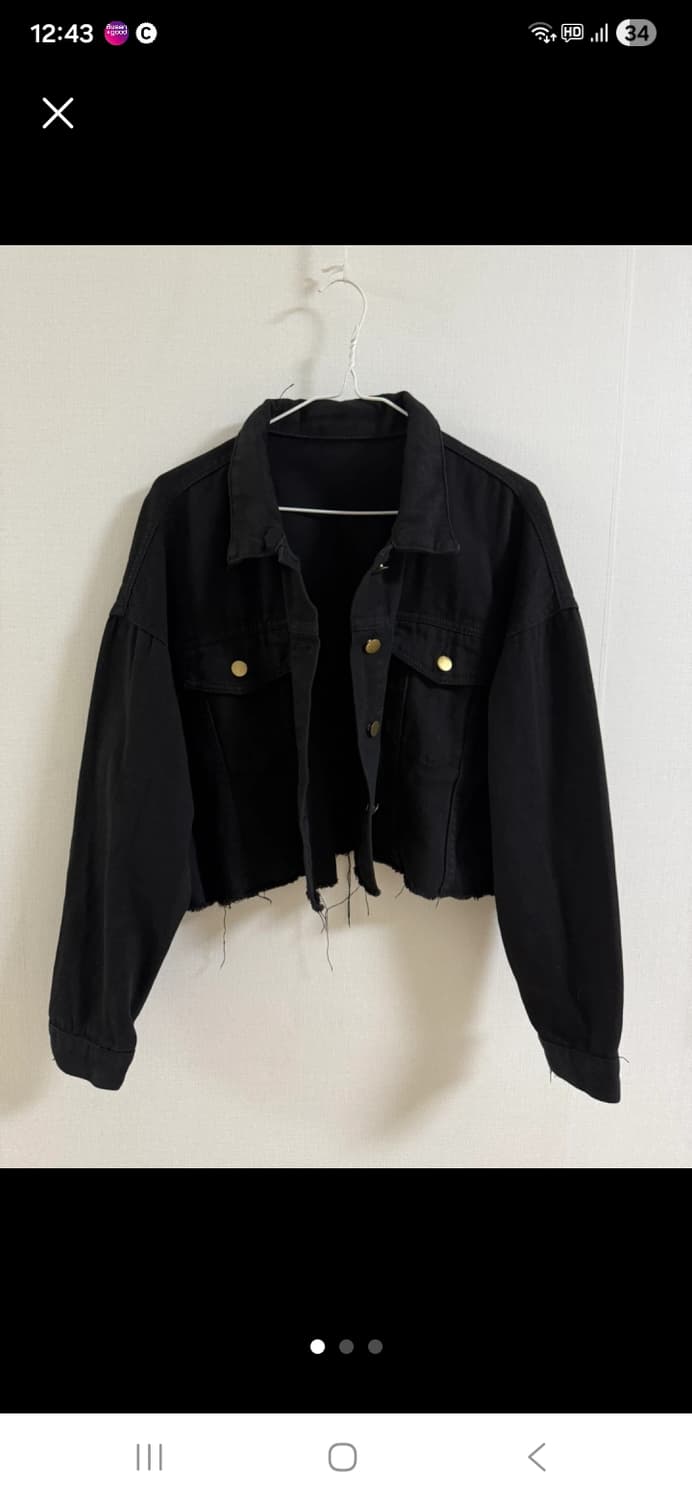 크롭 흑 청 자켓 상품이미지1