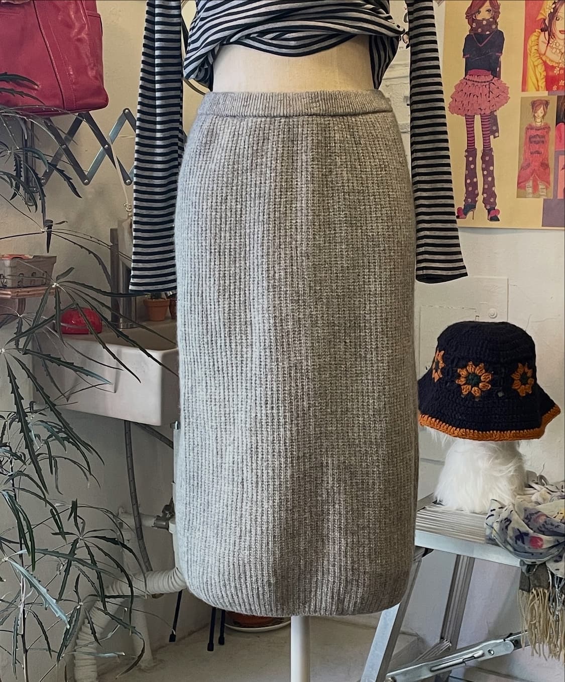 울캐시미어 니트 미디스커트 [무배] 상품이미지1