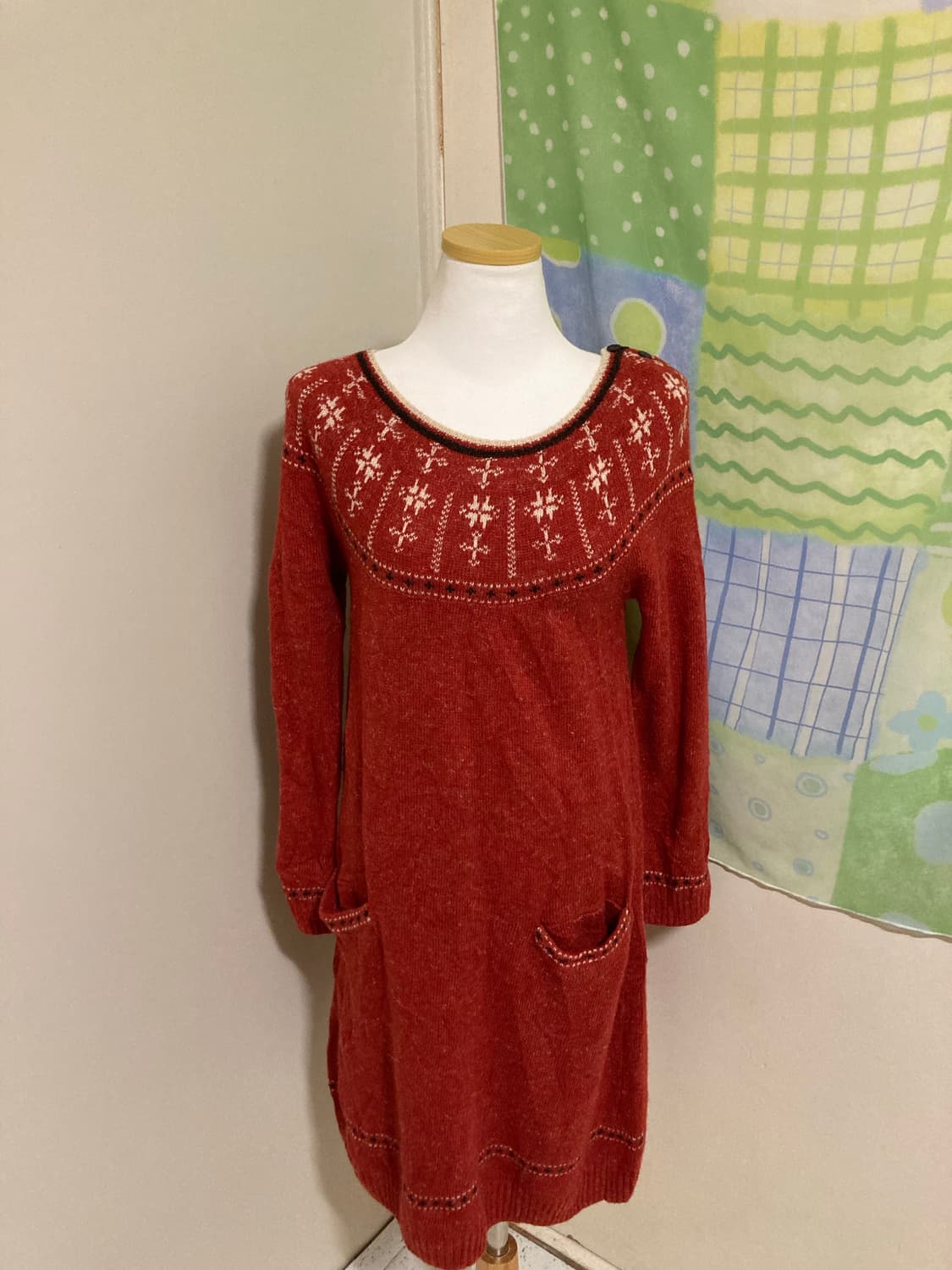 딸기 니트 원피스 상품이미지2