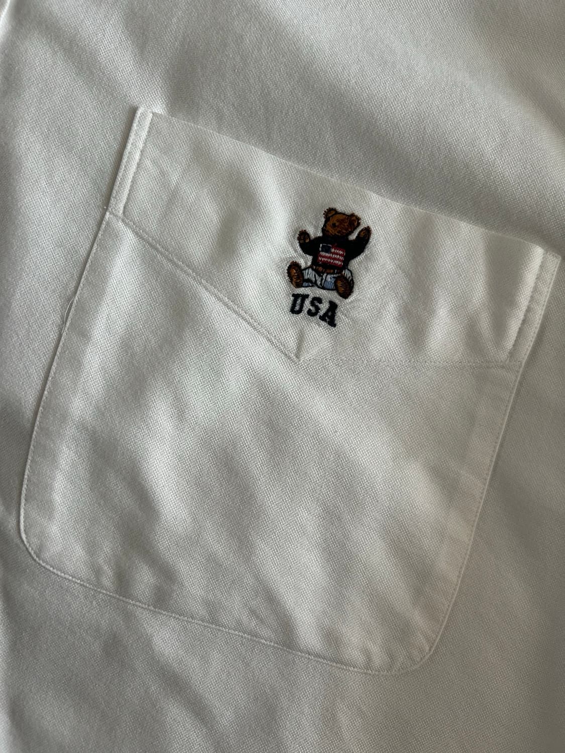 [XL] 폴로 더 빅셔츠 옥스포드 USA 베어 화이트 상품이미지3