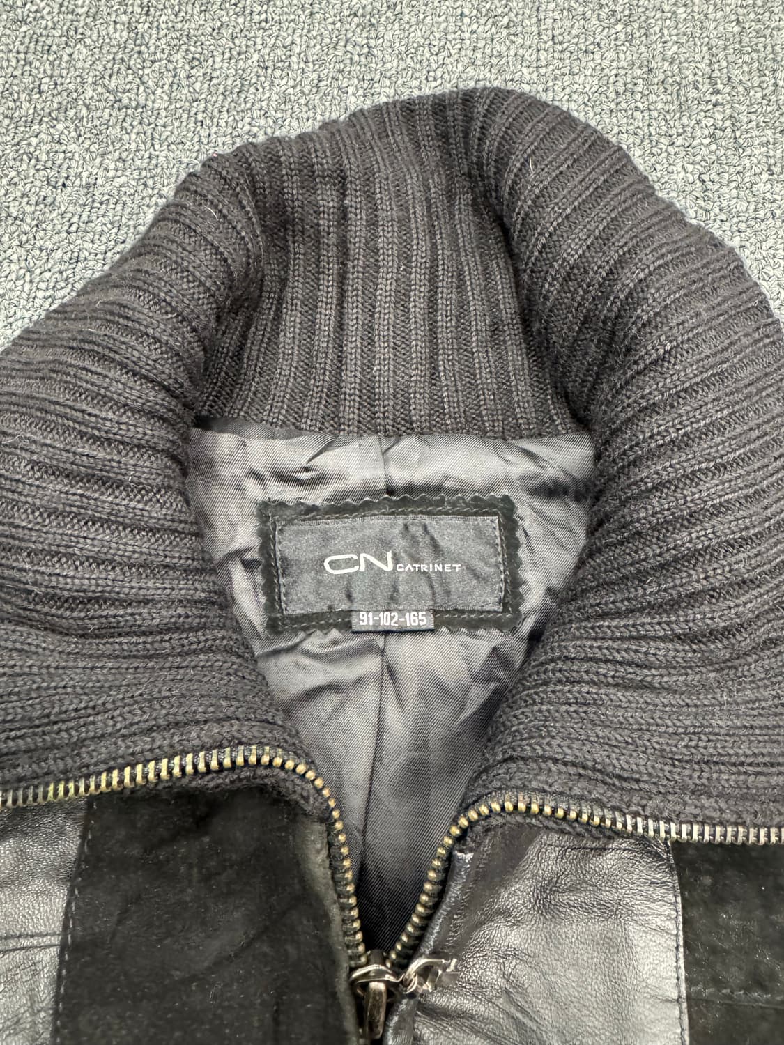 American vintage 여성 가죽 니트자켓 상품이미지3