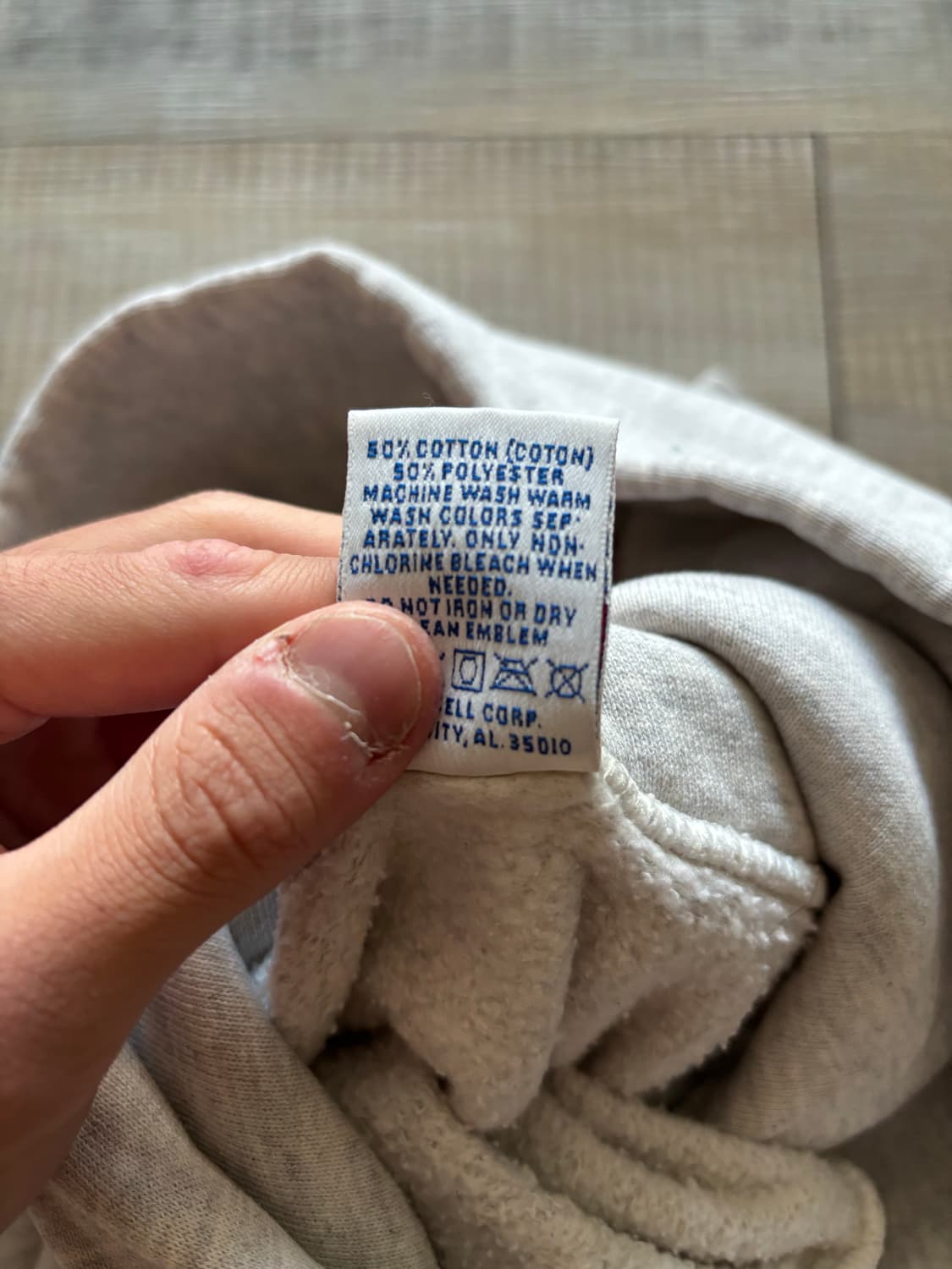 [M] 90s 러셀 후드티 스웻 블랭크 라이트 그레이 빈티지 상품이미지5