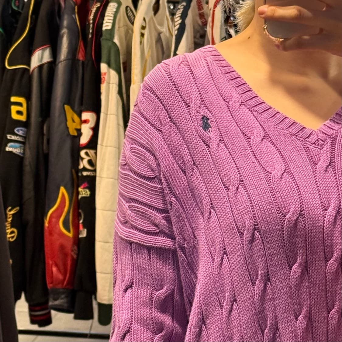 [NO.9] 폴로 연보라 브이넥 니트 상품이미지4