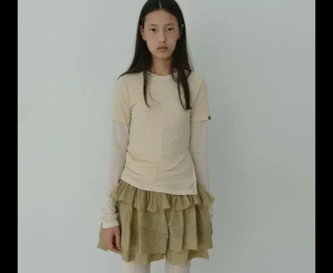 노컨텐츠 레이어드 티셔츠 버터색 상품이미지1