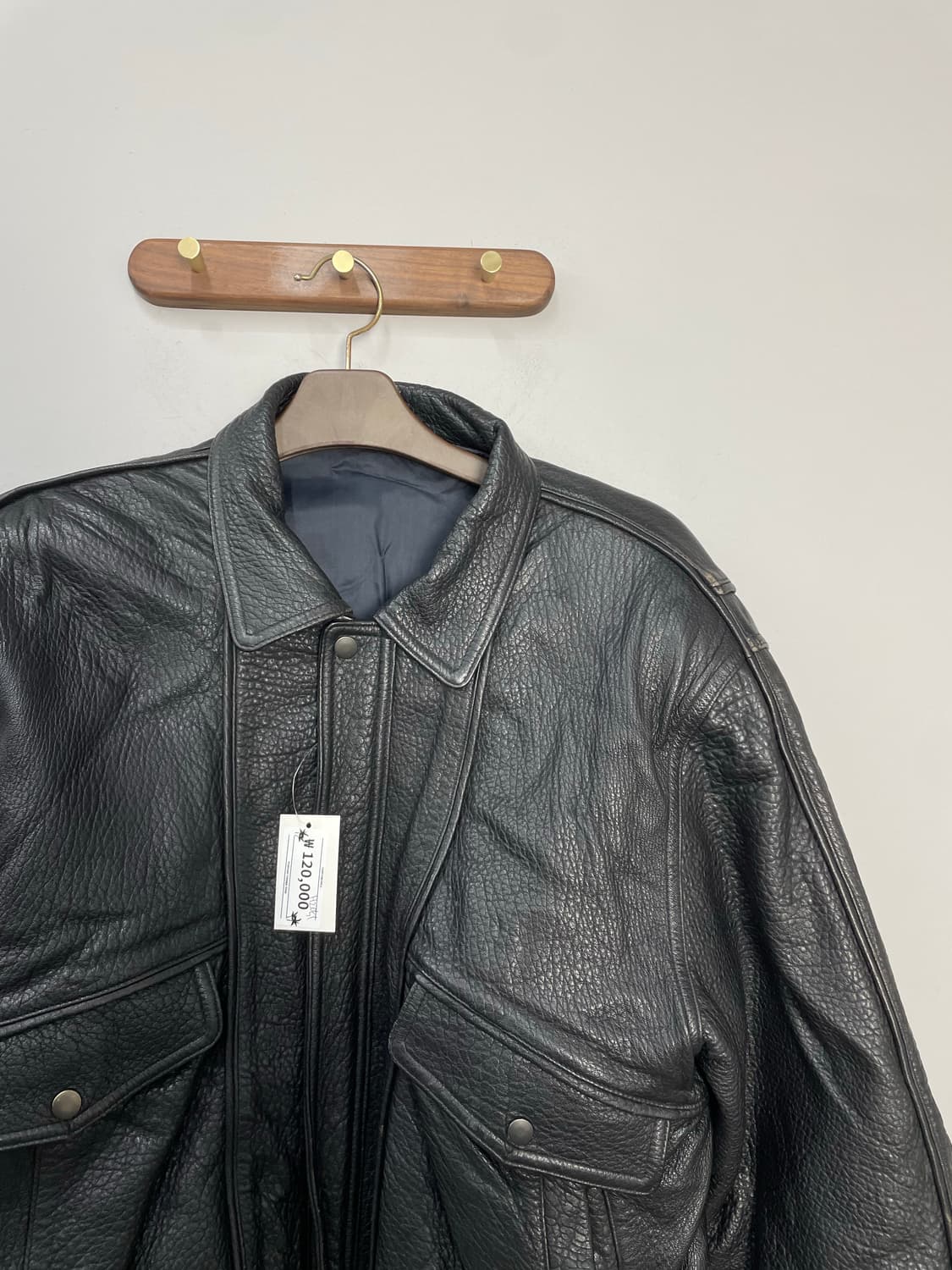 빈티지 블랙 가죽 자켓 H2051 상품이미지3