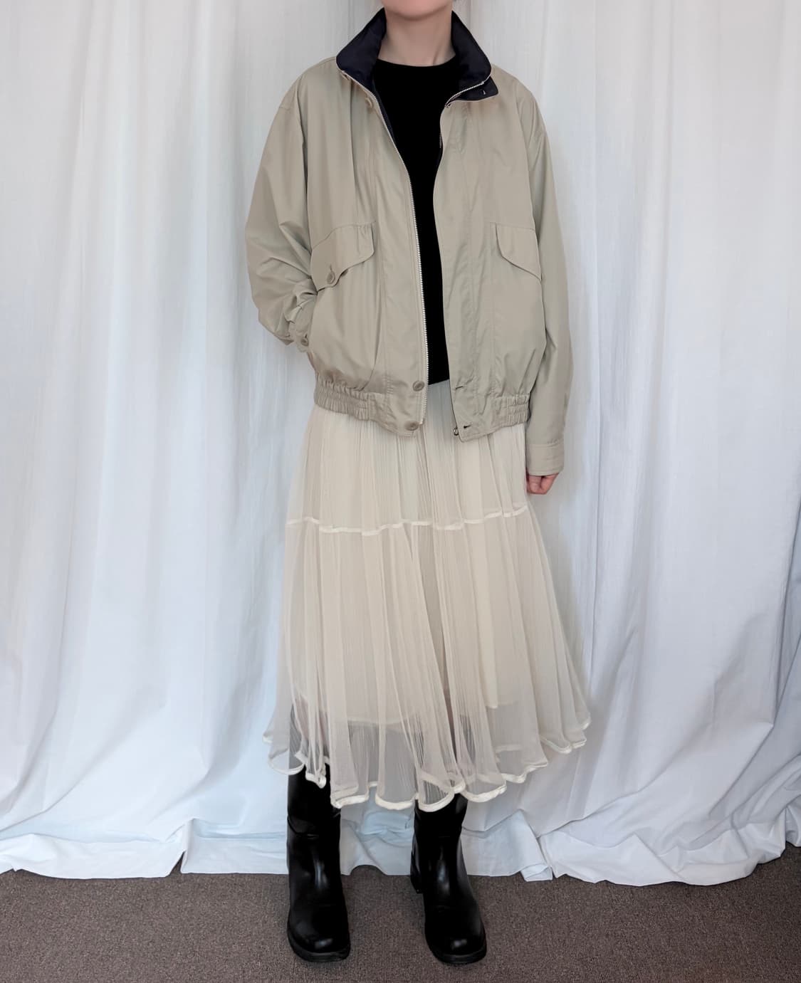 Nylon Blouson - Beige 상품이미지1