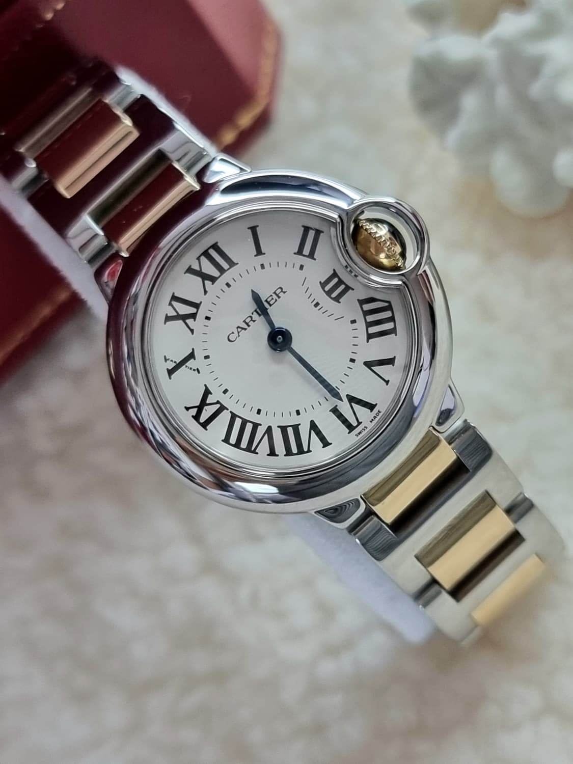 [현대백화점 풀세트] 까르띠에 발롱블루 18K 콤비 28mm 여성용 시계 상품이미지1