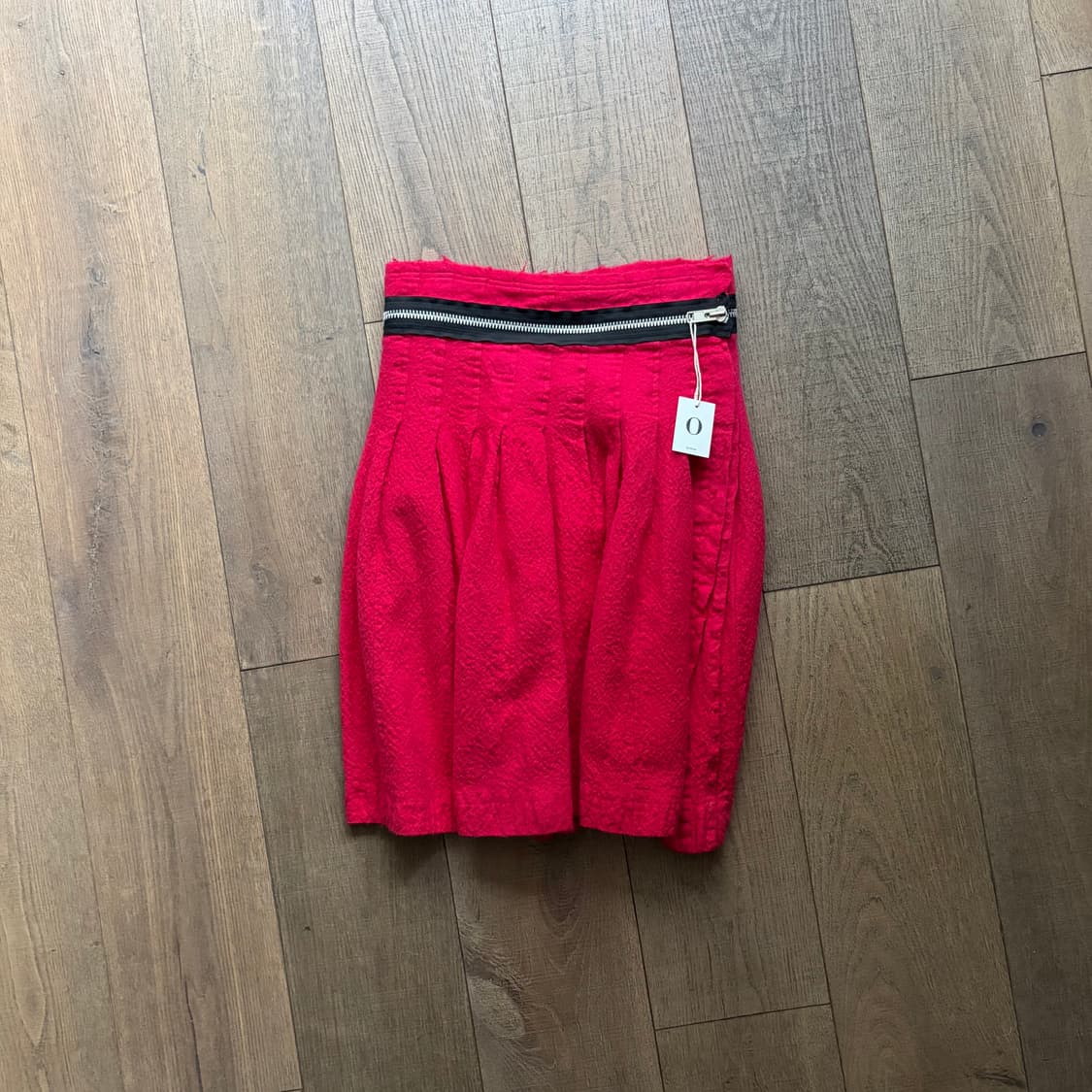 Zipper Detail Fulling Wool Skirt 상품이미지1