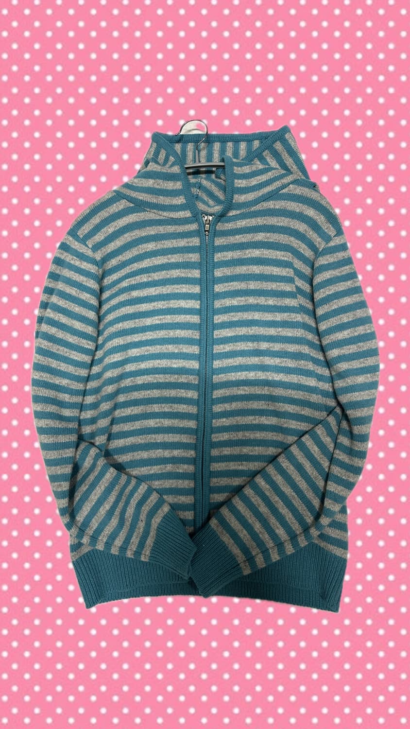 노컨텐츠 스트라이프 니트 집업 상품이미지2