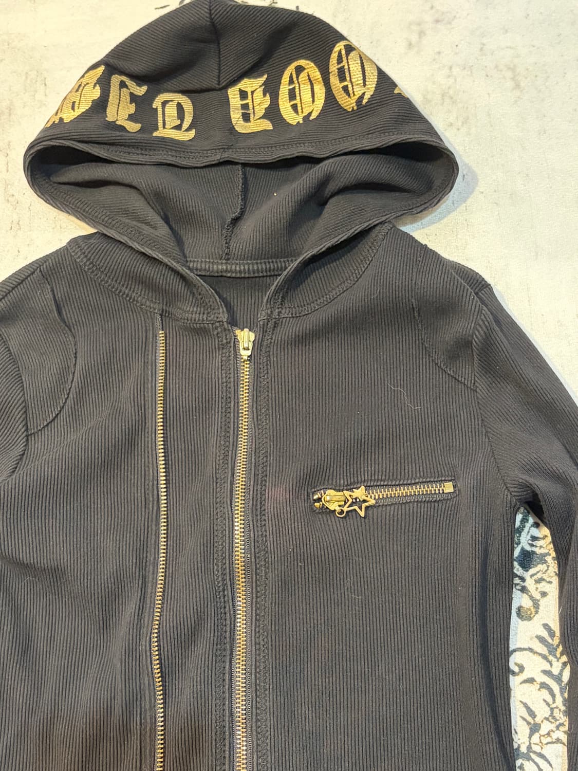 Y2K Punk gold Layered hoodie-zip up 상품이미지9