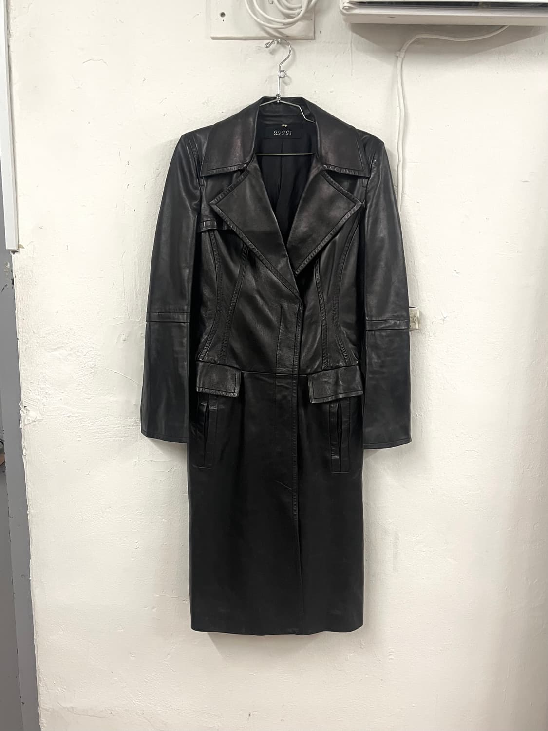 구찌 톰포드 2004 램스킨 레더 롱코트 상품이미지2