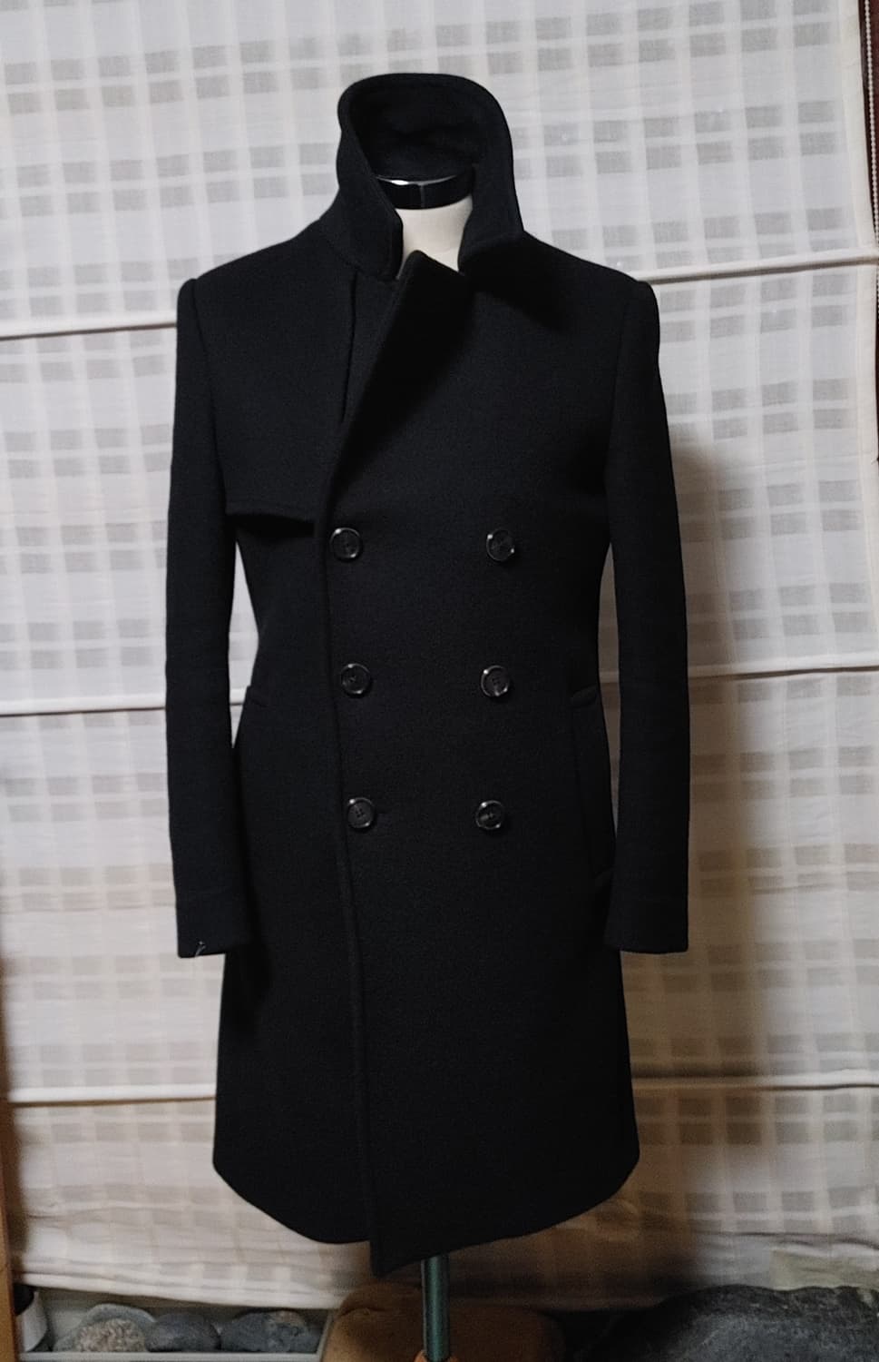 (한섬) 시스템 옴므 블랙 더블 코트 95 / 캐시미어 블렌디드 상품이미지4