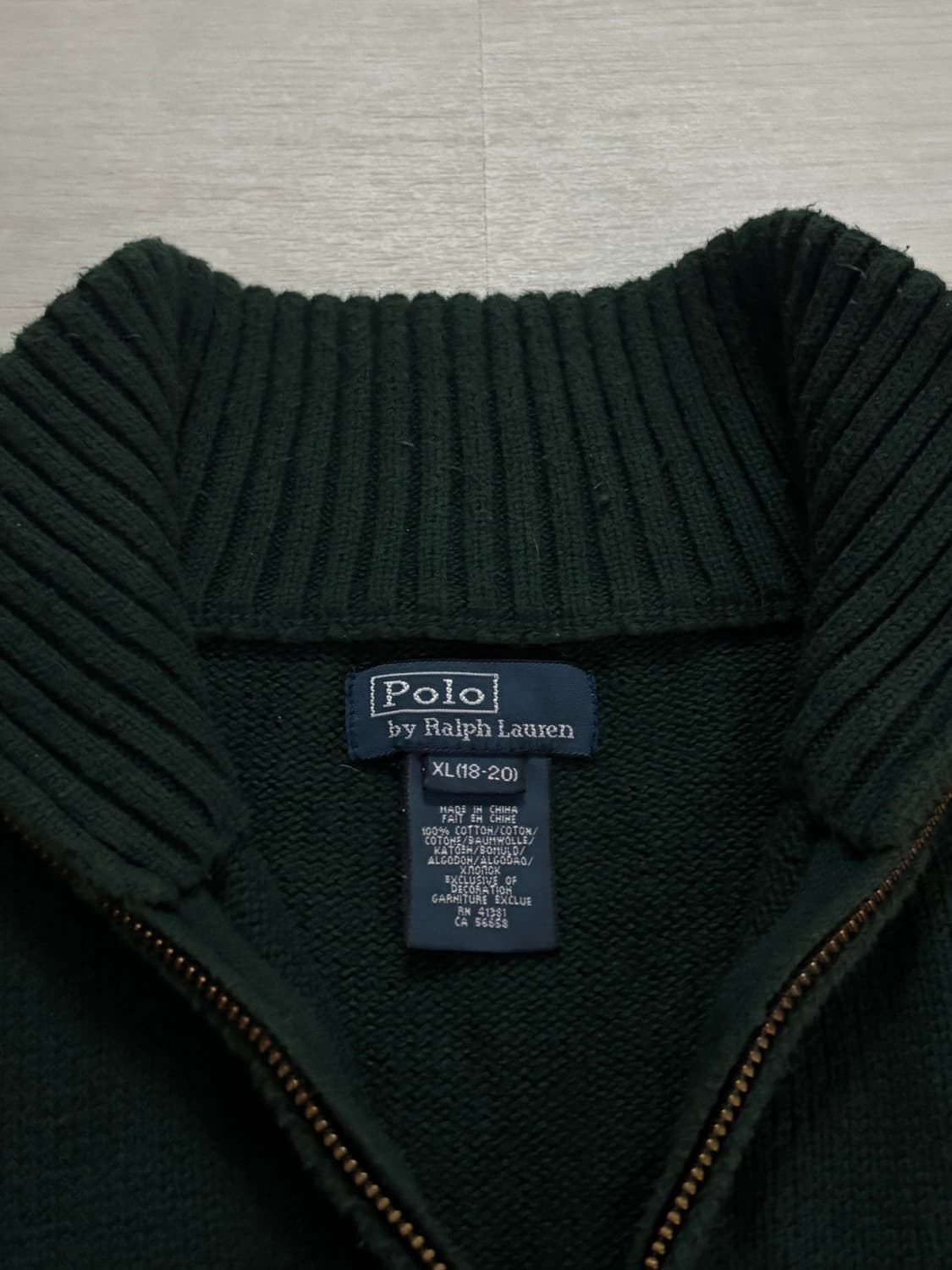 폴로랄프로렌 반집업 가디건 XL 상품이미지9