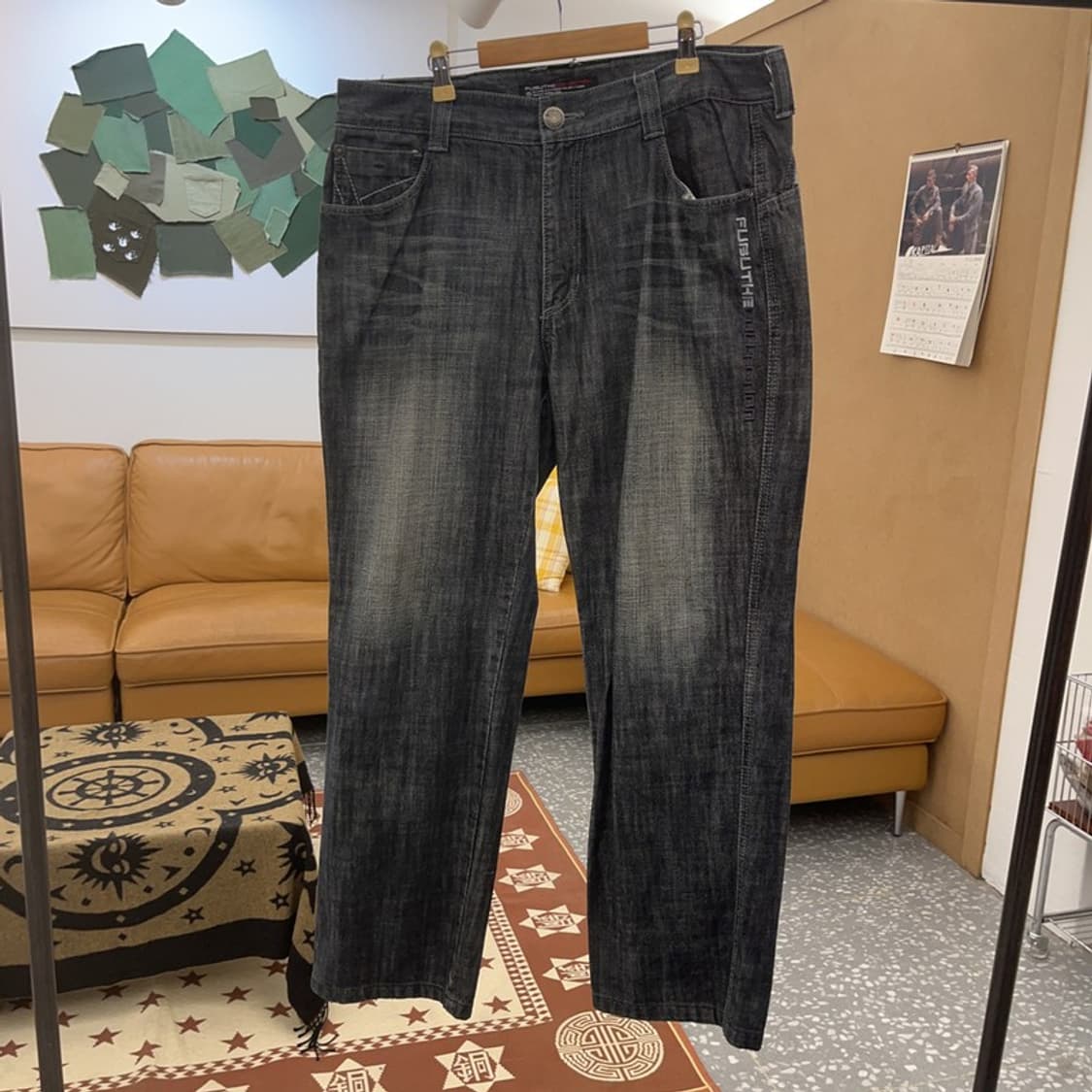 푸부 FUBU 올드스쿨 히피 에스닉 패턴 데님팬츠 35인치 C08751 상품이미지3