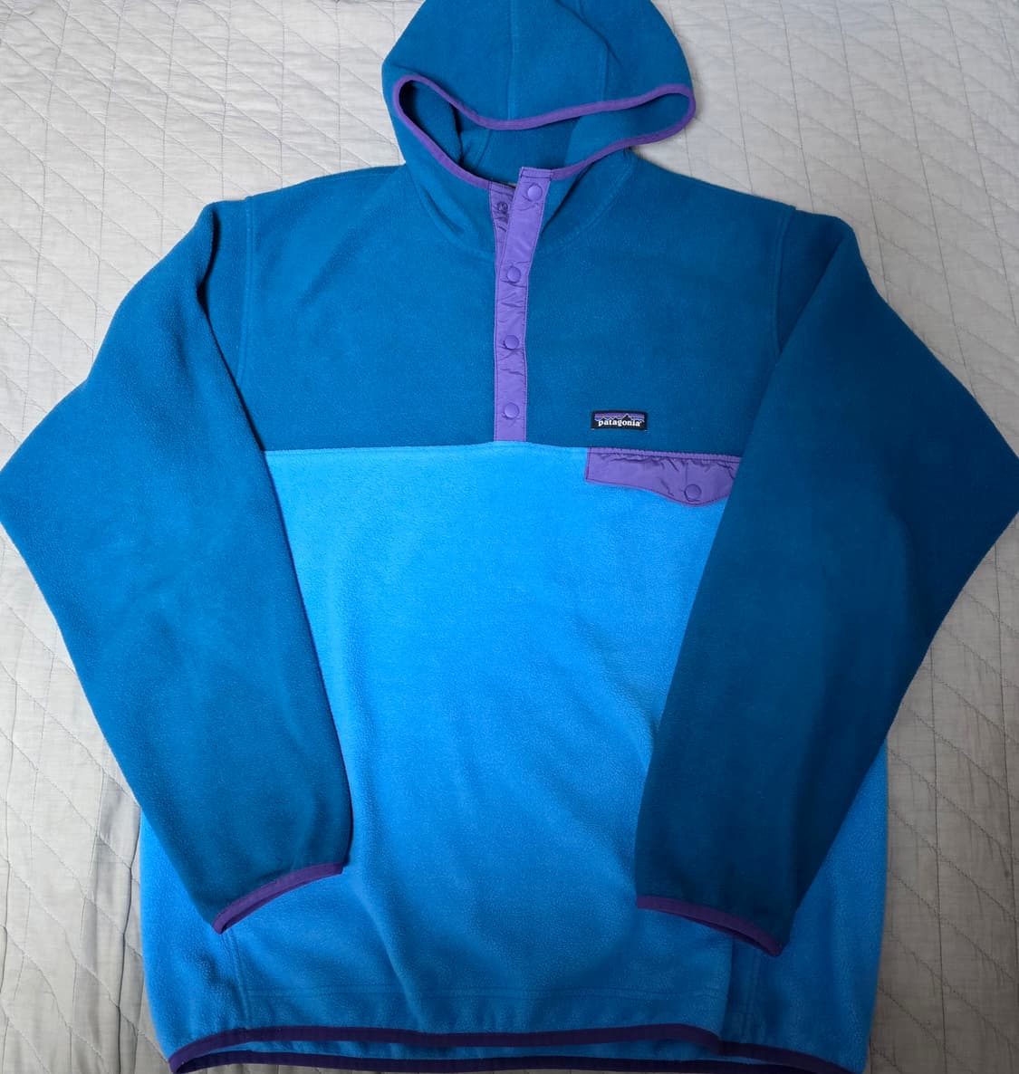 [XL] 빈티지 파타고니아 신칠라 플리스 후드 스냅 풀오버 스카이 블루 상품이미지1