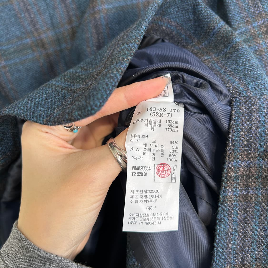 닥스 남성 캐시미어혼방 자켓 100정도 새상품 상품이미지5