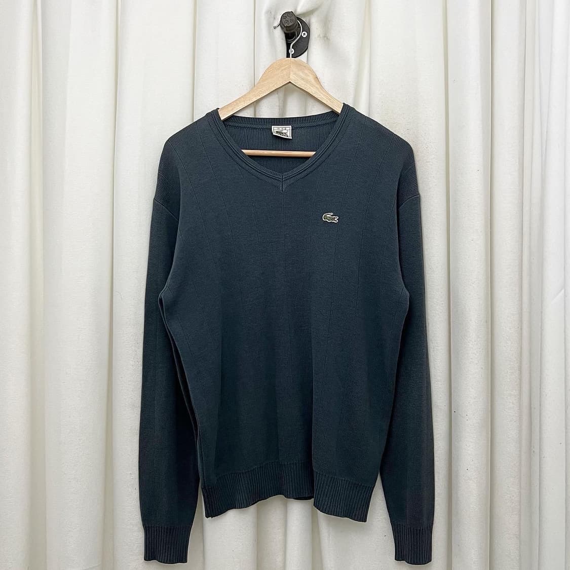 라코스테 그레이 스트라이프 브이넥 니트 상품이미지1