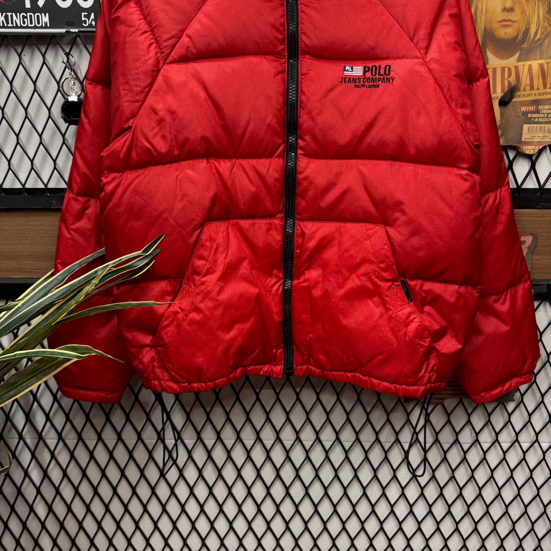 90s 폴로 랄프로렌 진스 다운 패딩 자켓 레글런 핏 레드 상품이미지4