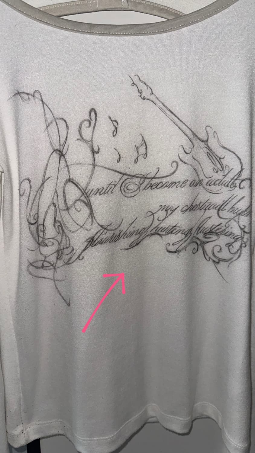 허그유어스킨 Slit button printed top white 상품이미지3