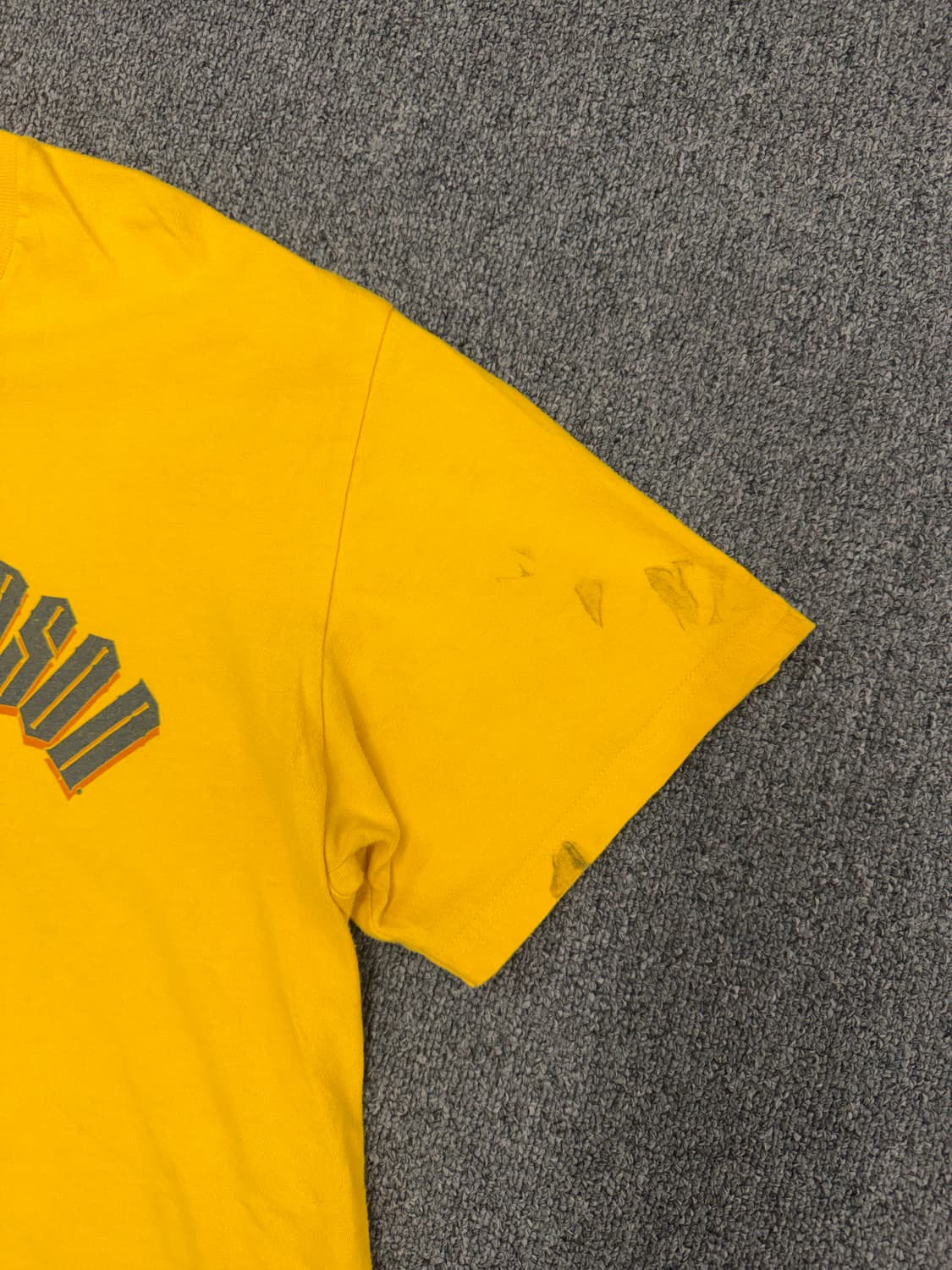 L) 할리데이비슨 빈티지 번호판 프린팅 옐로우 반팔 티셔츠 상품이미지4
