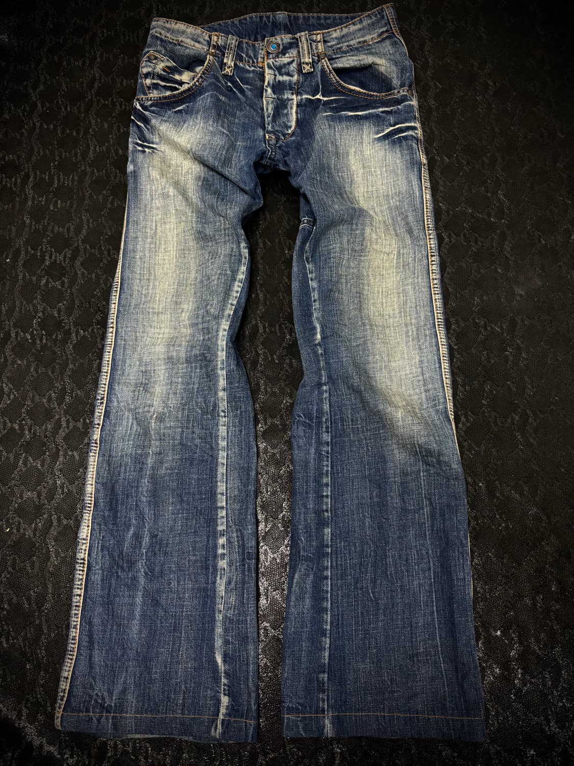 “Vintage” Y2K Crack Washing Botts cut Pa 상품이미지1