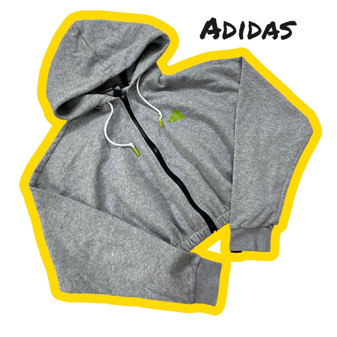 아디다스 빅로고 2way 투웨이 크롭 후드집업 상품이미지1